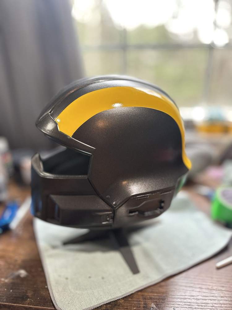 Helldivers 2 Helmet Update: Yellow Stripes Done and Silver Vents Sprayed detail image
