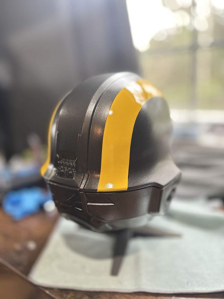 Helldivers 2 Helmet Update: Yellow Stripes Done and Silver Vents Sprayed detail image