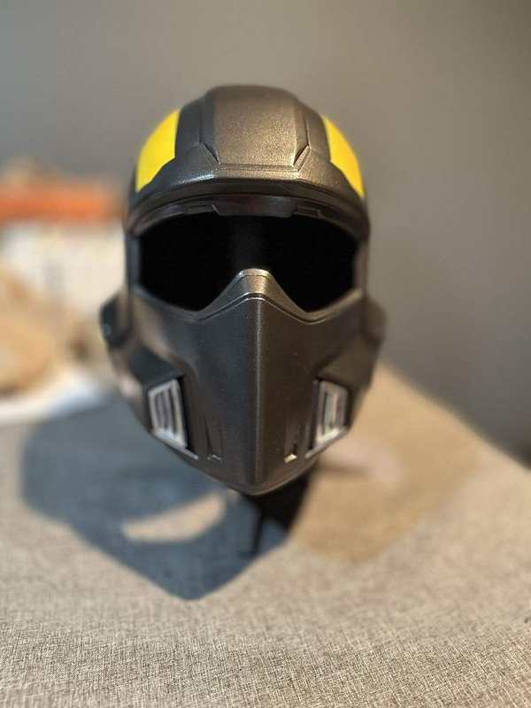 Helldivers 2 Helmet Update: Yellow Stripes Done and Silver Vents Sprayed detail image