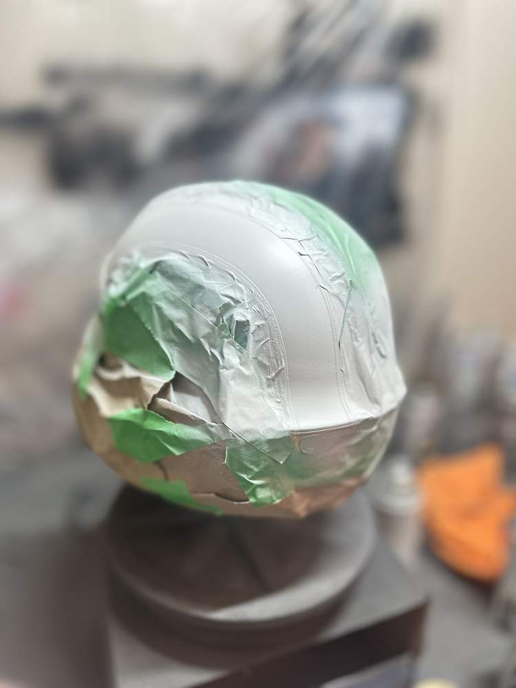 Helldivers 2 Inspired Helmet WIP: Adding the Yellow Stripe Details detail image