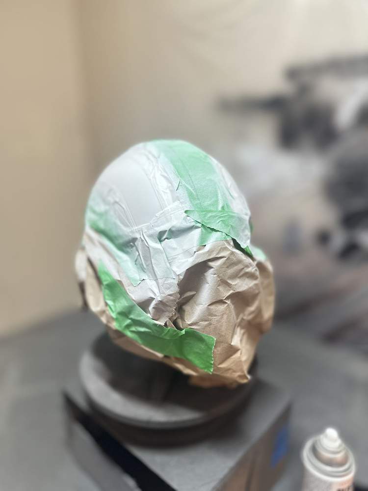Helldivers 2 Inspired Helmet WIP: Adding the Yellow Stripe Details detail image