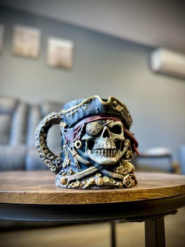 Pirate Skull Mug - Cursed Captain Relic (Display Decor)