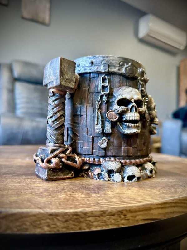 Skull Relic Mug - Dark Fantasy Gothic Display (Hand Painted) detail image