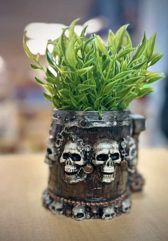 Skull Relic Mug - Dark Fantasy Gothic Display (Hand Painted) detail image