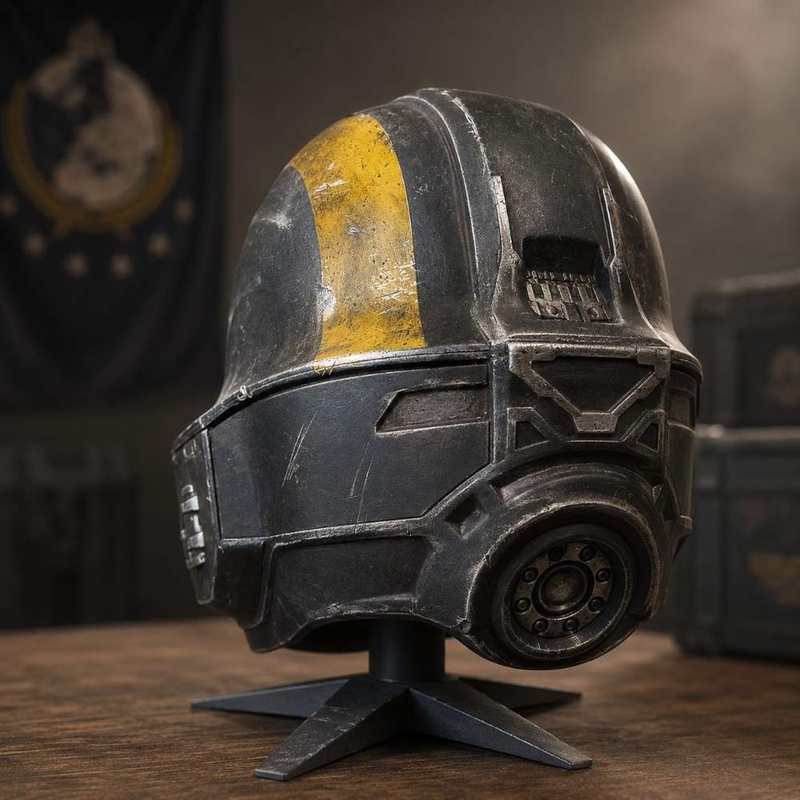 Helldivers Inspired Battle-Worn Helmet (Display Prop) detail image