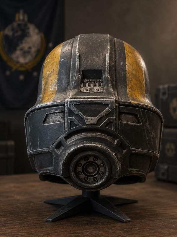 Helldivers Inspired Battle-Worn Helmet (Display Prop) detail image
