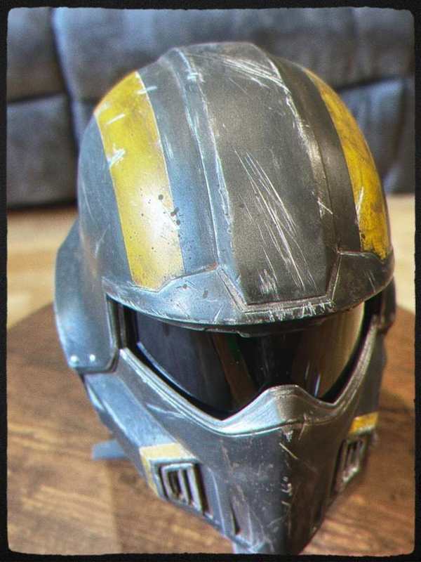 Helldivers 2 Helmet Update: Yellow Stripes Done and Silver Vents Sprayed detail image