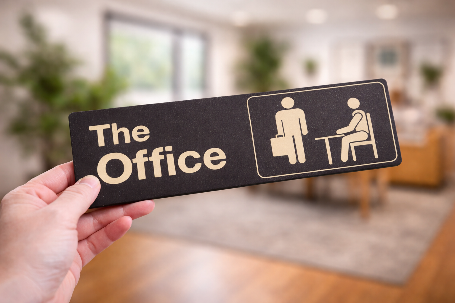The Office Door Sign – Minimalist Black & Gold Desk/Room Decor detail image