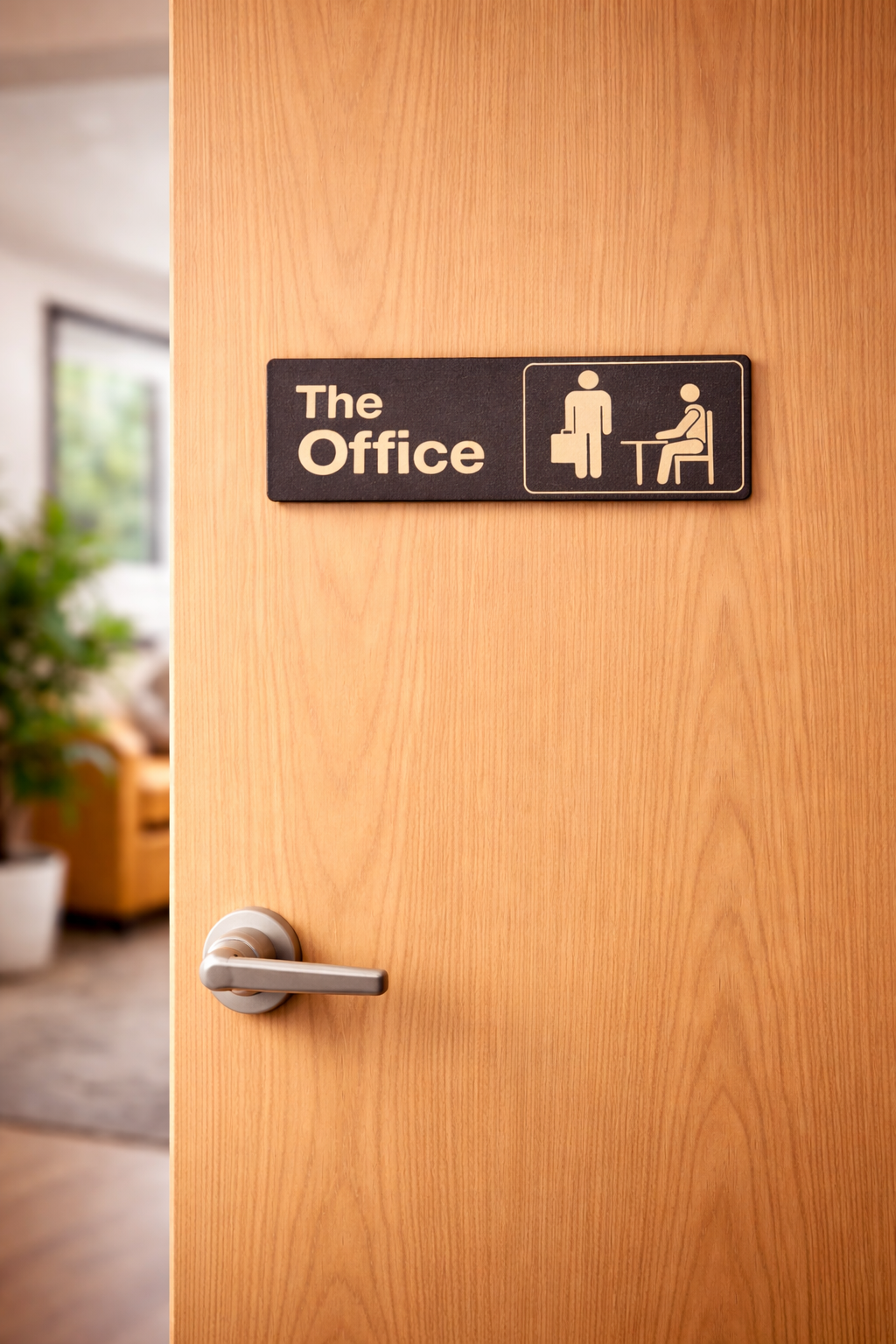 The Office Door Sign – Minimalist Black & Gold Desk/Room Decor detail image