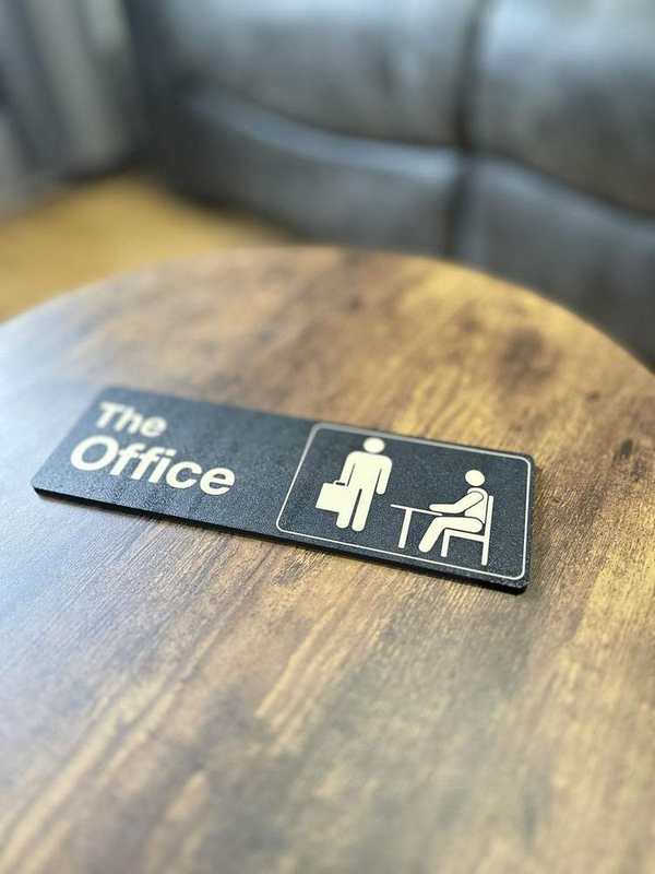 The Office Door Sign - Minimalist Black & Gold Desk/Room Decor