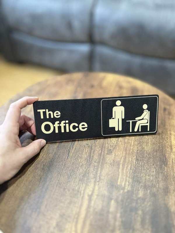 The Office Door Sign - Minimalist Black & Gold Desk/Room Decor detail image